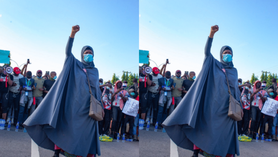 aisha yesufu became the unofficial face of the #endsars protest