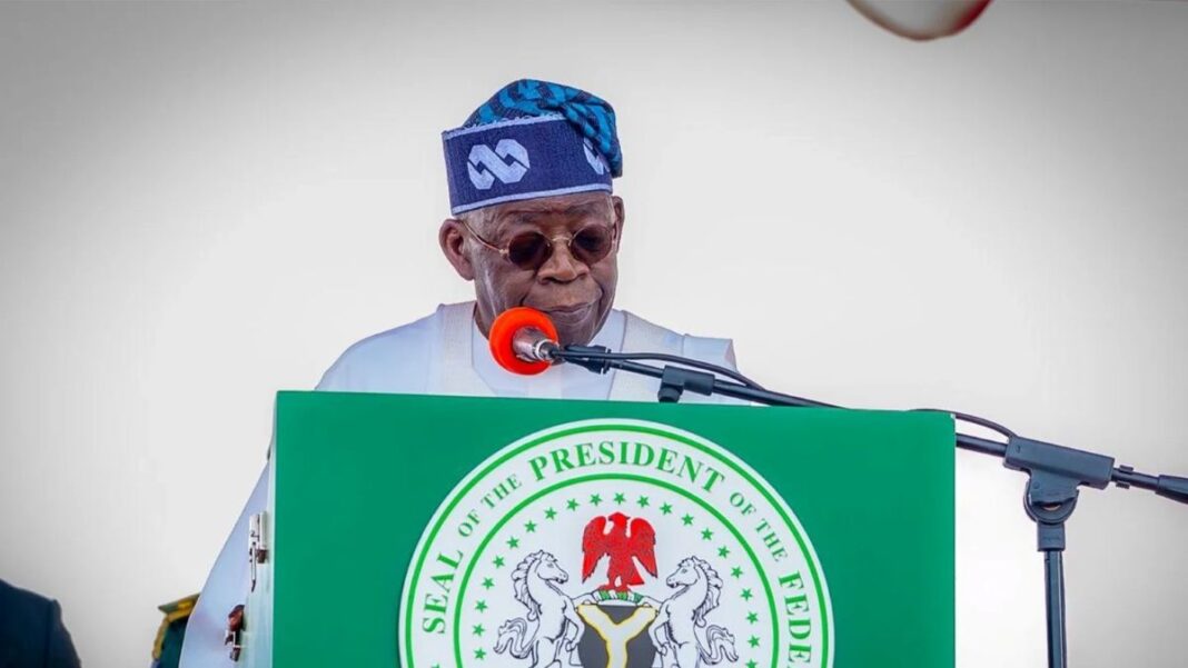 President Bola Ahmed Tinubu delivering his Democracy Day broadcast address on national security and banditry